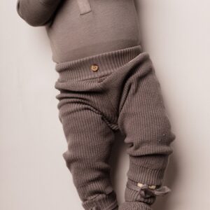 Prjónaðar buxur gráar