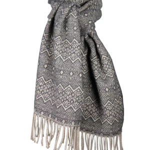 Garður trefill, grár hvítur